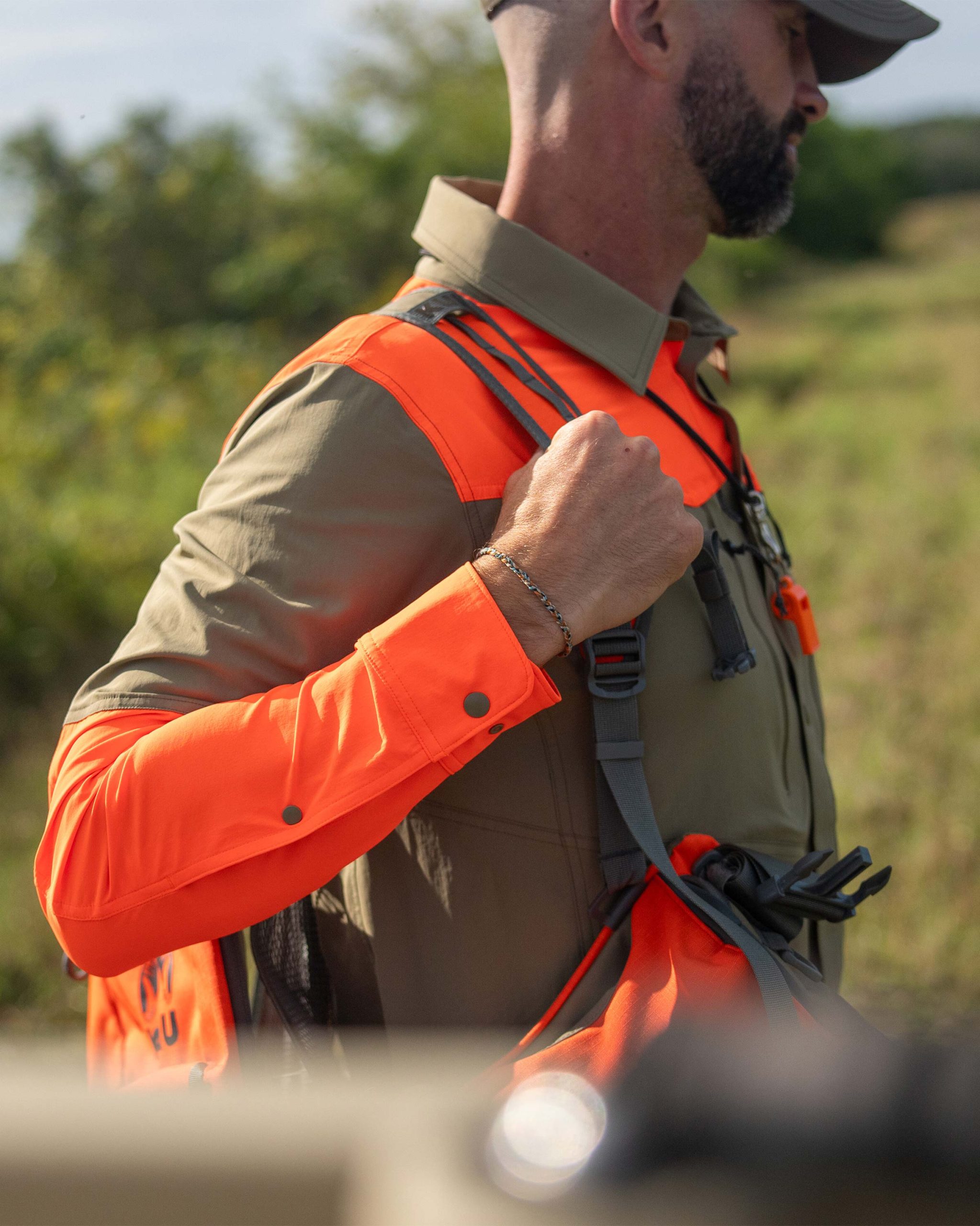 Upland Sporter Shirt | Major Brown/Blaze Orange - Image 8